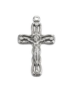 1" Antiqued Silver Oxidized Pierced Crucifix