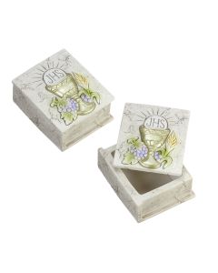 Resin Communion Keepsake Box with Removable Lid-P65
