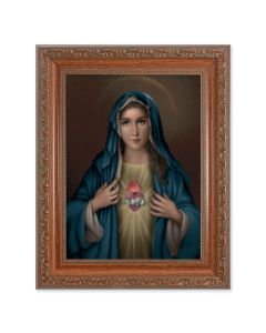 8.25" x 10.25" Ornate Wood Frame with a 6" x 8" Immaculate Heart of Mary Print