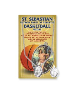 Oval Saint Sebastian Womens Basketball Medal on a 18" Chain