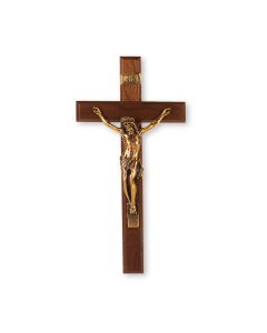 13" Walnut Cross with Museum Gold Finish Corpus