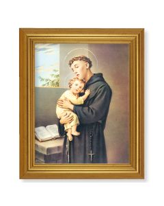 10" x 12" Gold Leaf Finish Beveled Frame with 8" x 10" St. Anthony Textured Art