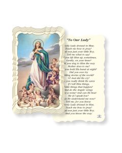 Lovely Lady Dressed in Blue Holy Card