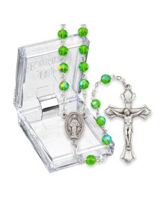 August Peridot Aurora Borealis Birthstone Rosary