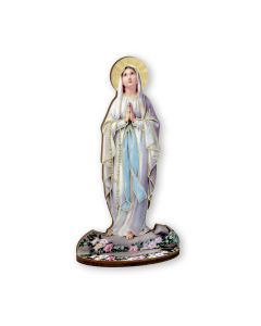 6" Our Lady of Lourdes Laser Cut Wood Statue with Biography