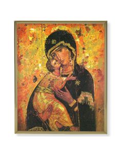 8" x 10" Gold Plaque Frame with an Our Lady of Vladimir Print
