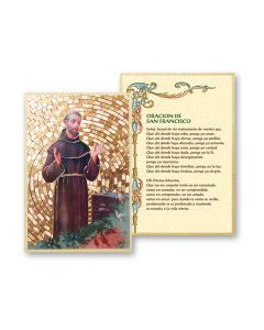 4" x 6" Gold Foil Saint Francis Mosaic Plaque in Spanish