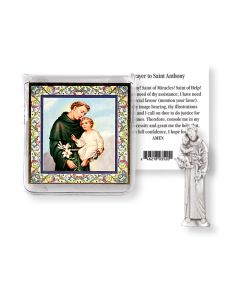 Saint Anthony Pocket Statue with Holy Card in a Clear Pouch-P65