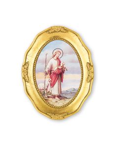 3 1/2" x 4 1/2" Gold Leaf Framed with a Good Shepherd Print-P65