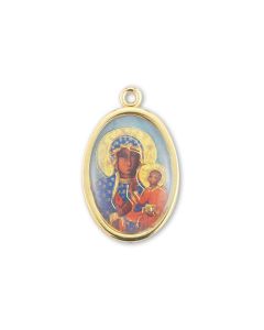 1" Our Lady of Czestochowa Gold Finish Picture Medal