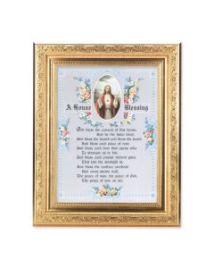 8 1/4" x 10 1/4" Gold Ornate Frame with a 6" x 8" A House Blessing Print