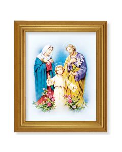 10" x 12" Gold Leaf Finish Beveled Frame with 8" x 10" The Holy Family Textured Art