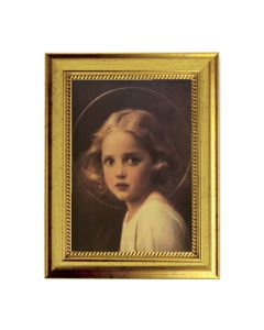 6 3/4" X 8 3/4" Gold Leaf Finish Frame with 5" X 7" Chambers: Mystical Rose Textured Art