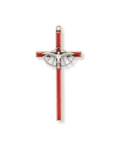 3 1/2" Confirmation Cross with Red Epoxy on a 30" White Cord