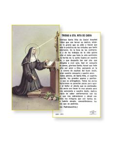 Saint Rita Holy Card in Spanish