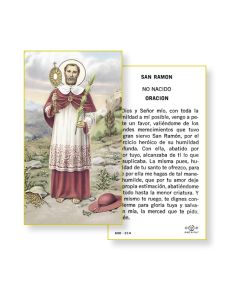 Saint Raymond Holy Card in Spanish