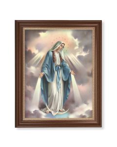 13 1/2" x 16 9/16" Walnut Finished Frame with 11" x 14" Our Lady of Grace Textured Art