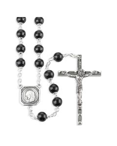 Black Boxwood Bead Rosary
