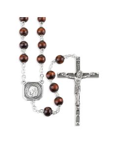 Maroon Boxwood Bead Rosary