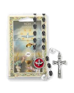 Black Oval Bead RCIA Specialty Rosary Boxed