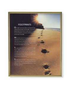 8" x 10" Gold Plaque Frame with a Footprints Print