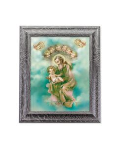 10 1/2" x 12 1/2" Grey Oak Finish Frame with an 8" x 10" Saint Joseph Print