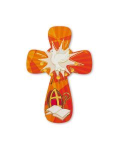 Confirmation Cross With Holy Spirit With Red Paper Header