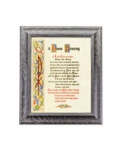 10 1/2" x 12 1/2" Grey Oak Finish Frame with an 8" x 10" House Blessing Print