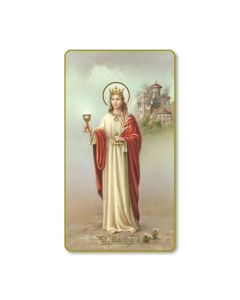 Saint Barbara Holy Card