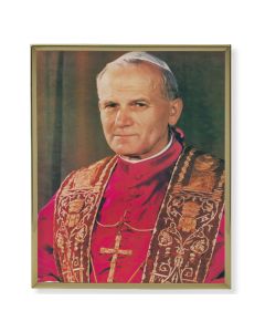 11" x 14" Gold Plaque Frame with a Saint John Paul II Print