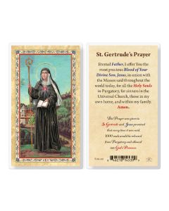 St. Gertrude Laminated Holy Card. Inc. of 25