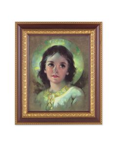 11 1/2" x 13 1/2" Cherry Frame with Gold Trim with an 8" x 10" The Child Jesus Print