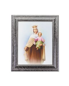 10 1/2" x 12 1/2" Grey Oak Finish Frame with an 8" x 10" Our Lady of Mount Carmel Print