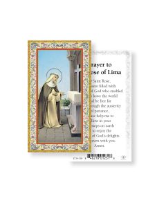 Saint Rose of Lima Holy Card