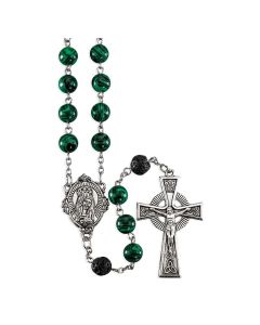 8mm Created Malachite Bead Rosary
