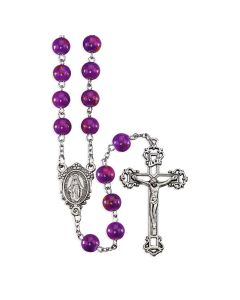 8mm Amethyst Glass Bead Rosary