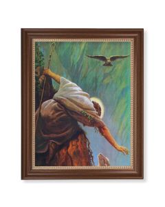 13 1/2" x 16 9/16" Walnut Finished Frame with 11" x 14" Hook: The Lost Sheep Textured Art