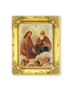 3" x 2" Antique Gold Frame with Holy Trinity Print-P65