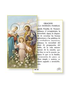 Holy Family Holy Card in Spanish