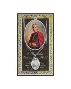 Archbishop Fulton Sheen Genuine Pewter 1 1/8" Medal on a 24" Chain with Biography and Picture Folder