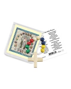 Mission Wood Rosary Ring with Prayer Card -P65