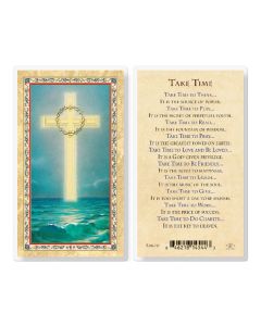 Take Time - Cross on the Ocean Laminated Holy Card. Inc. of 25