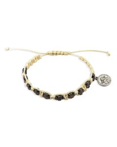 Cross Shaped Blessed Bead Cord Guardian Angel Bracelet