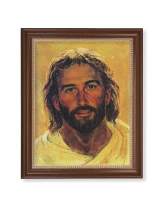 13 1/2" x 16 9/16" Walnut Finished Frame with 11" x 14" Hook: Head of Christ Textured Art