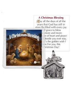 Nativity Medal 1 1/2" x 1 1/4" in Clear Vinyl Folder 