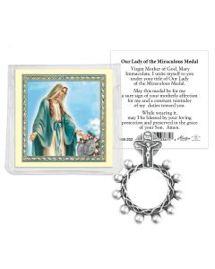 Miraculous Medal Rosary Ring with a Prayer Card-P65