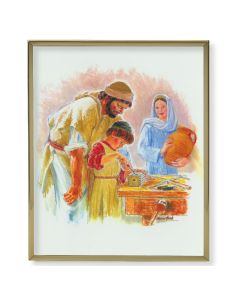 11" x 14" Gold Plaque Frame with a Hook: Jesus The Carpenter Print