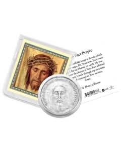 Holy Face Pocket Coin with a Holy Card in a Clear Pouch-P65