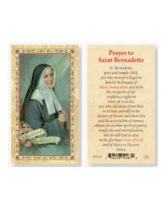 Prayer to St Bernadette Laminated Holy Card. Inc. of 25