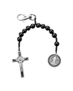 Benedictine One Decade Wood Rosary Backpack Clip